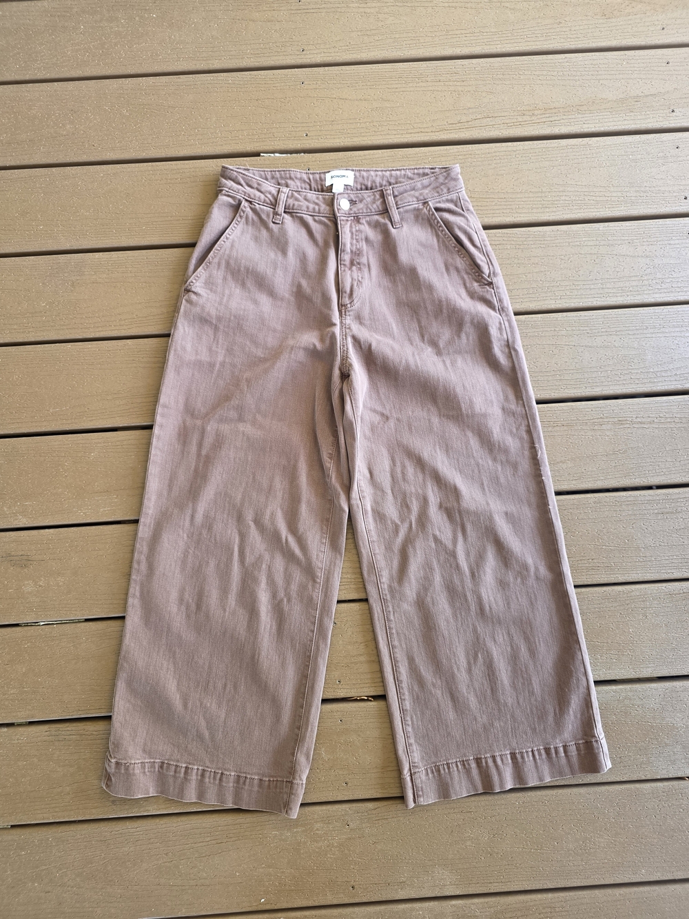 Sonoma Brown Denim Wide-Leg Jeans